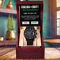 Groomsman Called To Duty Time to Suit Up Wedding Party Invite Black Chronograph Watch - Mallard Moon Gift Shop