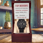 Groomsman Wedding Invite - VIP Mission Operation Groomsman - Black Chronograph Watch - Mallard Moon Gift Shop