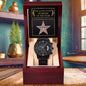 Husband Wedding Day Gift-Star of Fame-Black Chronograph Watch - Mallard Moon Gift Shop