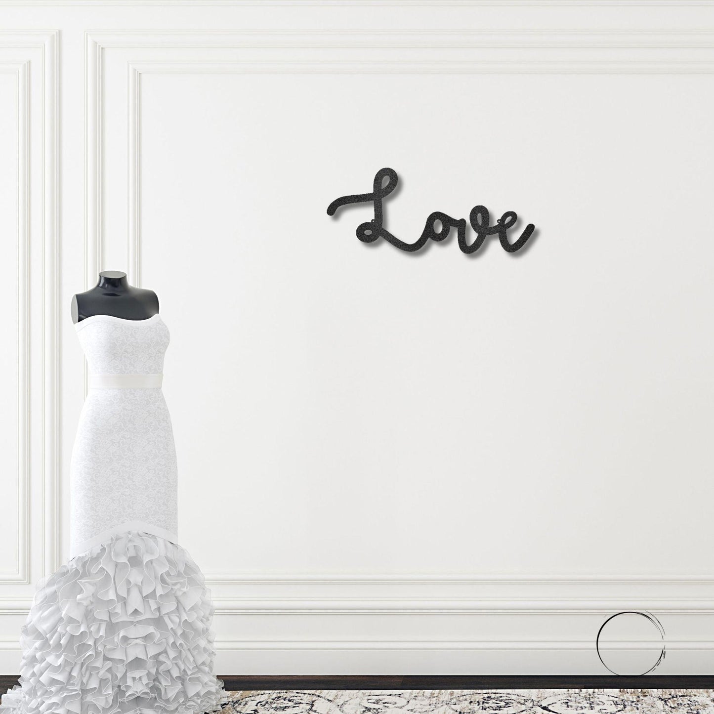 Love Script Metal Word Art Wall Sign - Mallard Moon Gift Shop