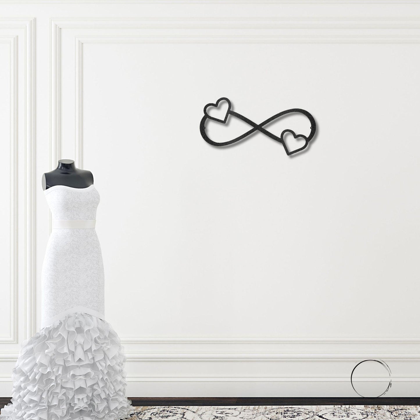 Double Heart Infinity Steel Wall Sign - Mallard Moon Gift Shop