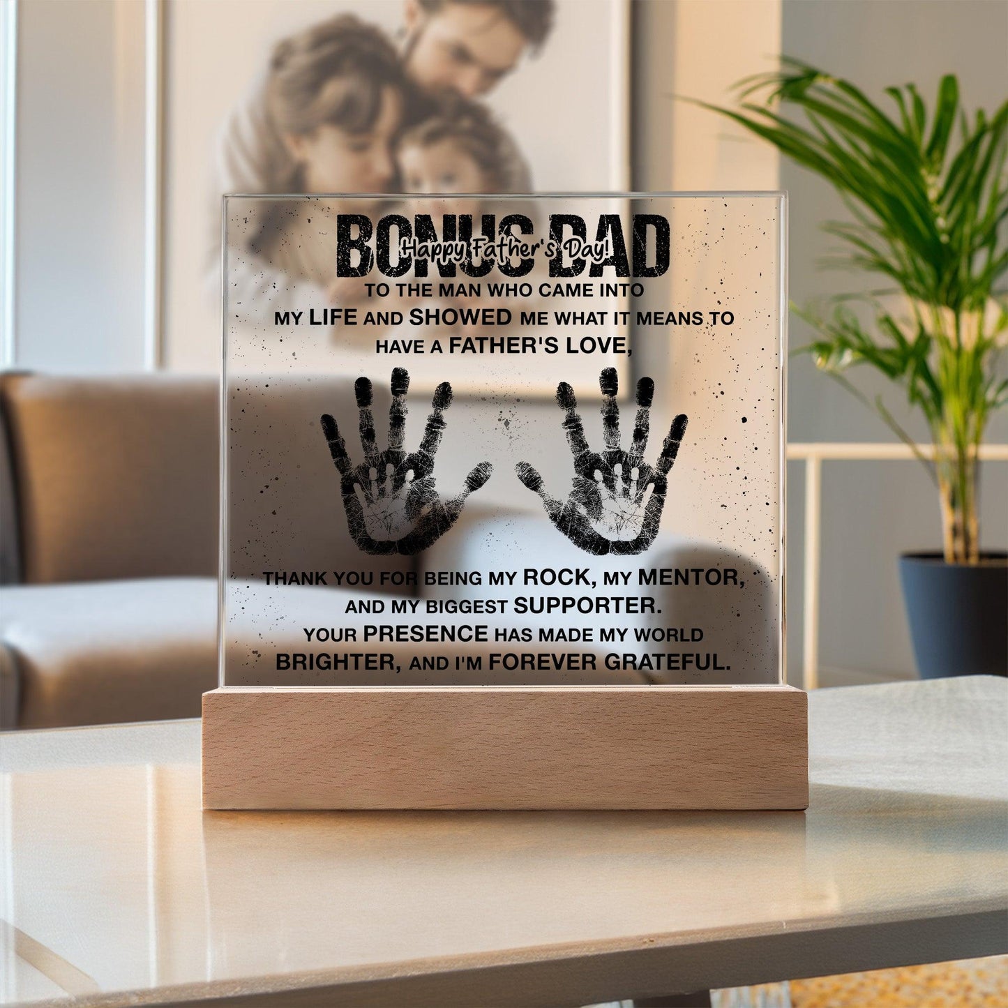 Bonus Dad You are my Rock Acrylic Plaque - Mallard Moon Gift Shop