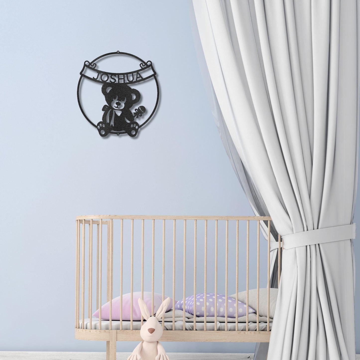 Cherished Teddy Bear: Personalized Metal Name Sign for Children - Mallard Moon Gift Shop