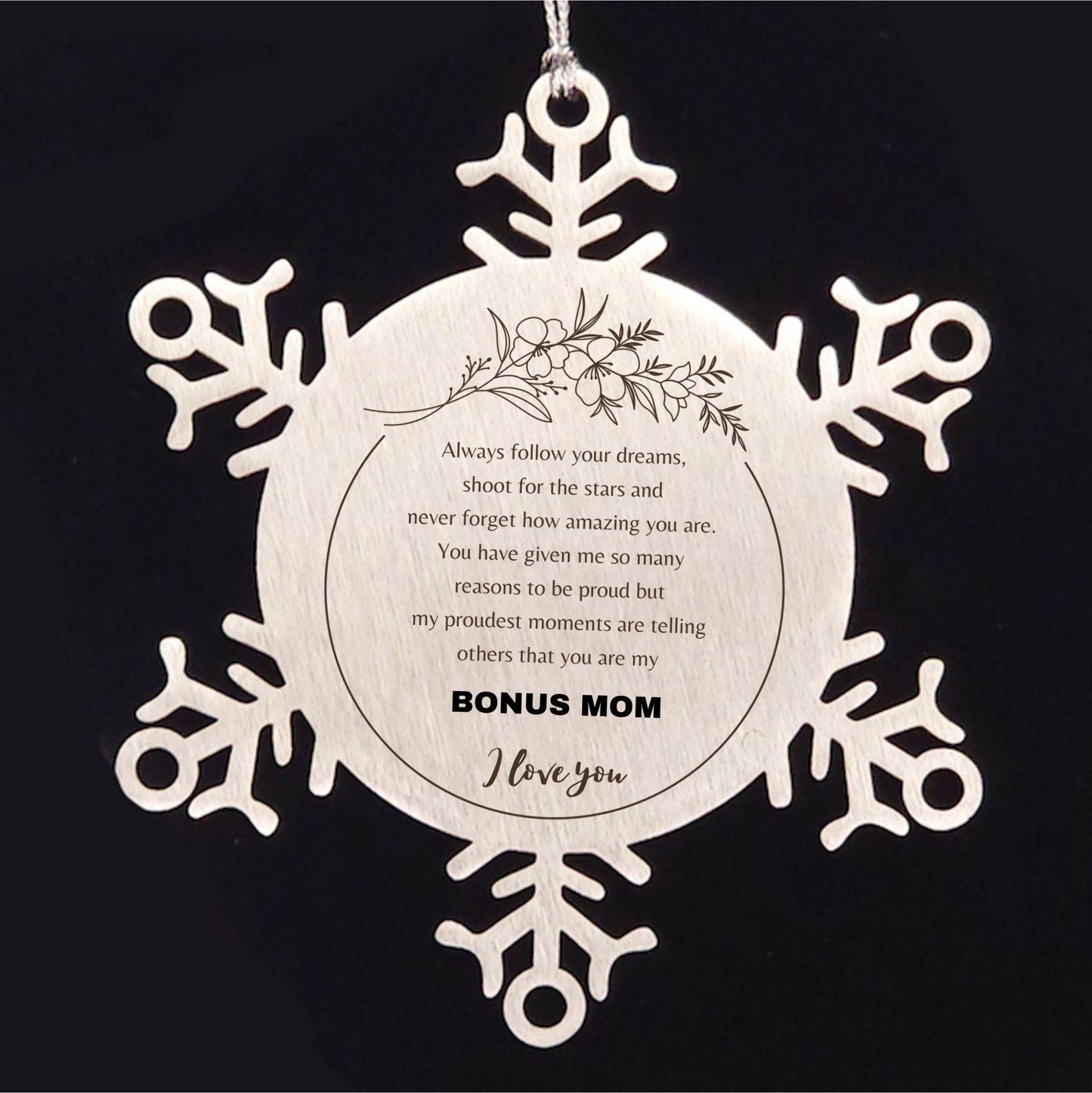 Boyfriend Snowflake Ornament - Always follow your dreams, never forget how amazing you are, Boyfriend Christmas Birthday Gifts