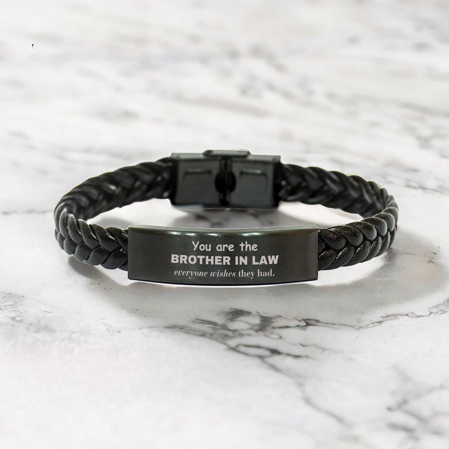 Brother In Law Braided Leather Bracelet, Everyone wishes they had, Inspirational Bracelet For Brother In Law, Brother In Law Gifts, Birthday Christmas Unique Gifts For Brother In Law - Mallard Moon Gift Shop