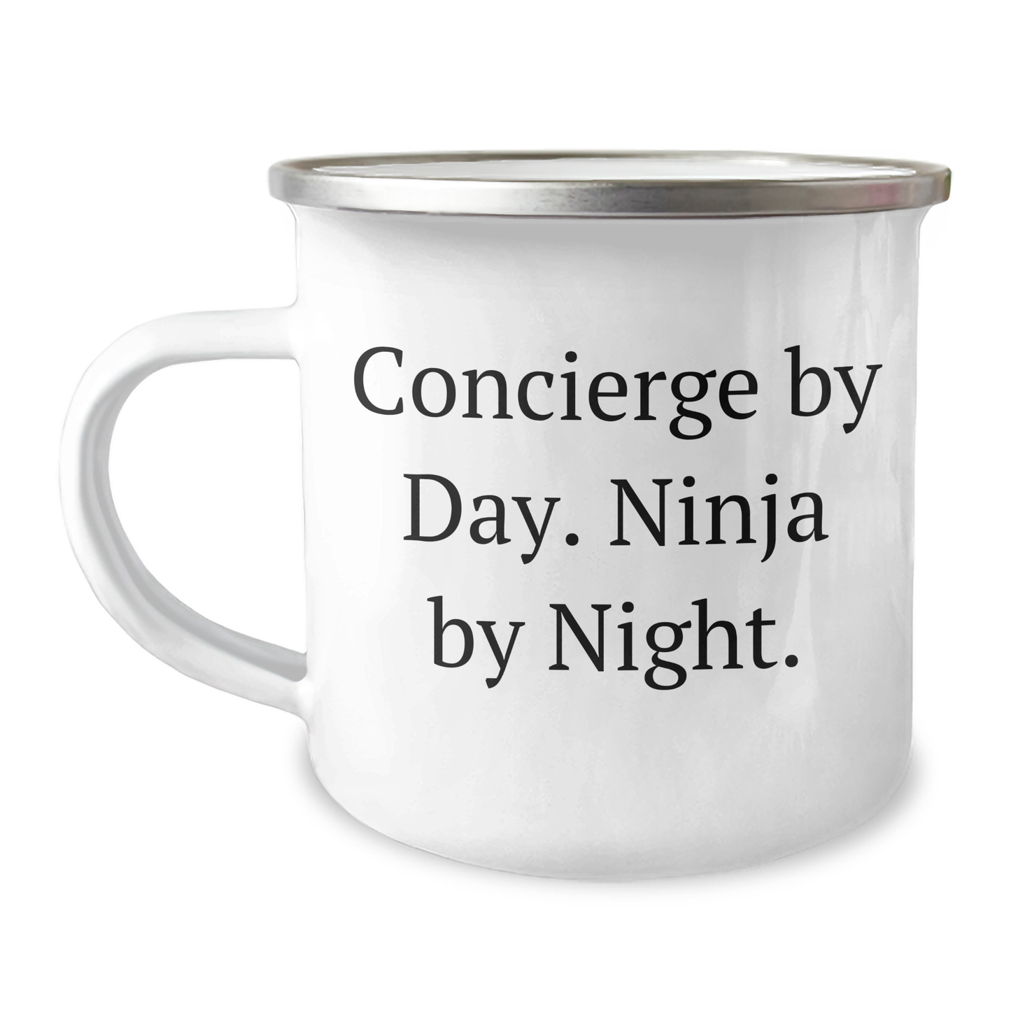 Concierge Gifts from Friends, Concierge By Day. Ninja By Night. - Unique Camping Mug for Mother's Day - Image 1