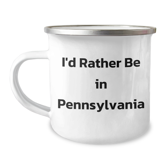 Pennsylvania Gifts for Men from Family - I'd Rather Be In PA Funny Camping Mug - Image 1