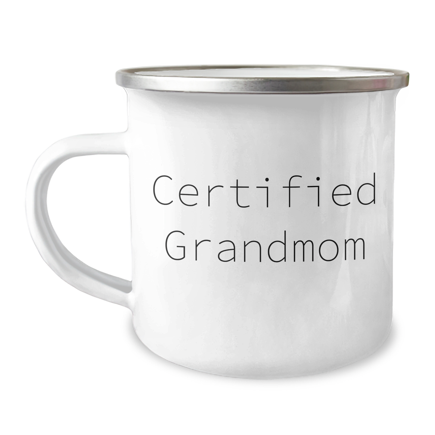Funny Grandmom Gifts for Men - Certified Grandmom Camping Mug, Unique Father's Day Unique Gifts from Family, 12 oz Stainless Steel with Enamel Finish - Image 1