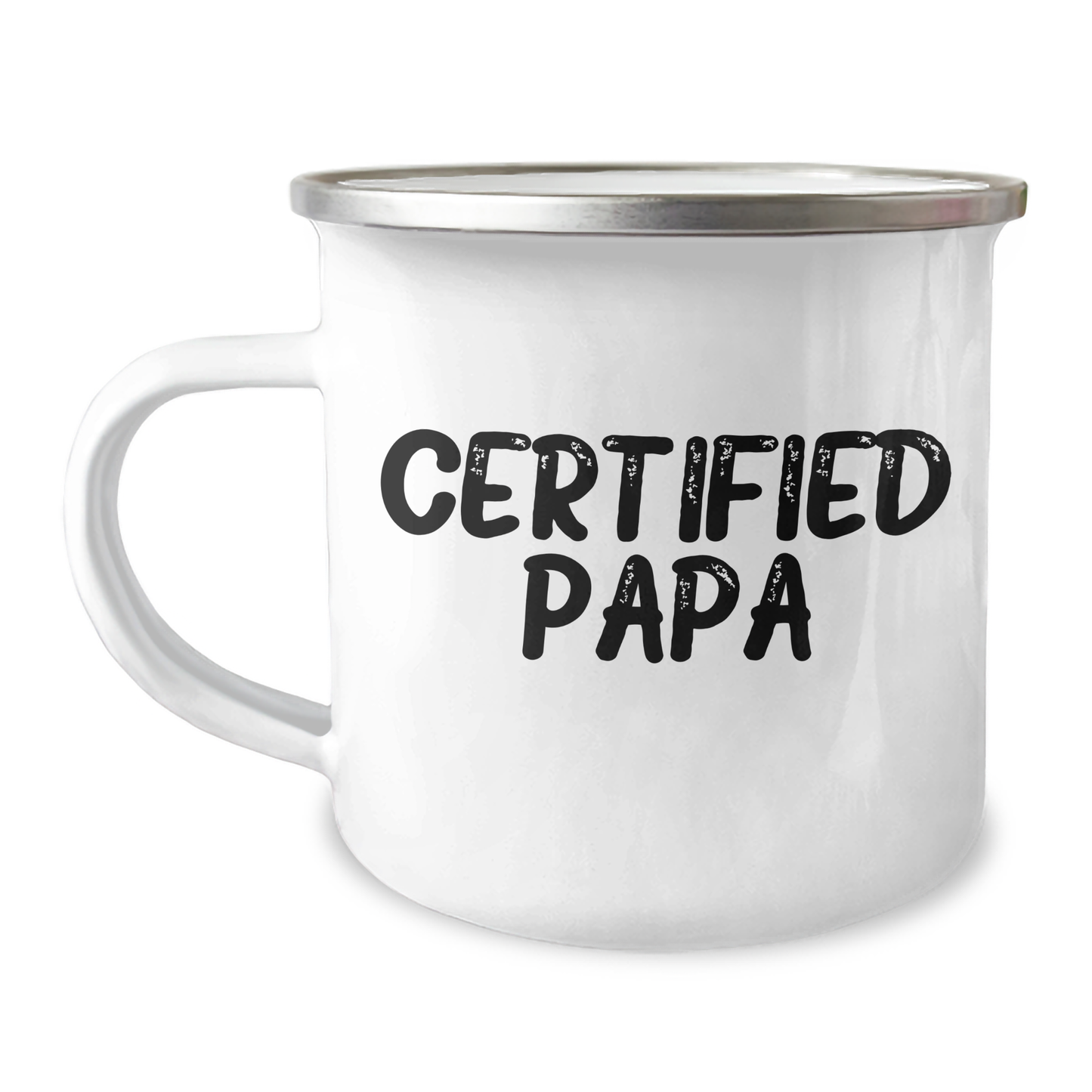 Funny Papa Camping Mug Gifts, 'Certified Papa' Quote, 12 oz Stainless Steel with Enamel Finish, Ideal Gifts from Friends, Family, or Coworkers for Papa on Father's Day - Image 1
