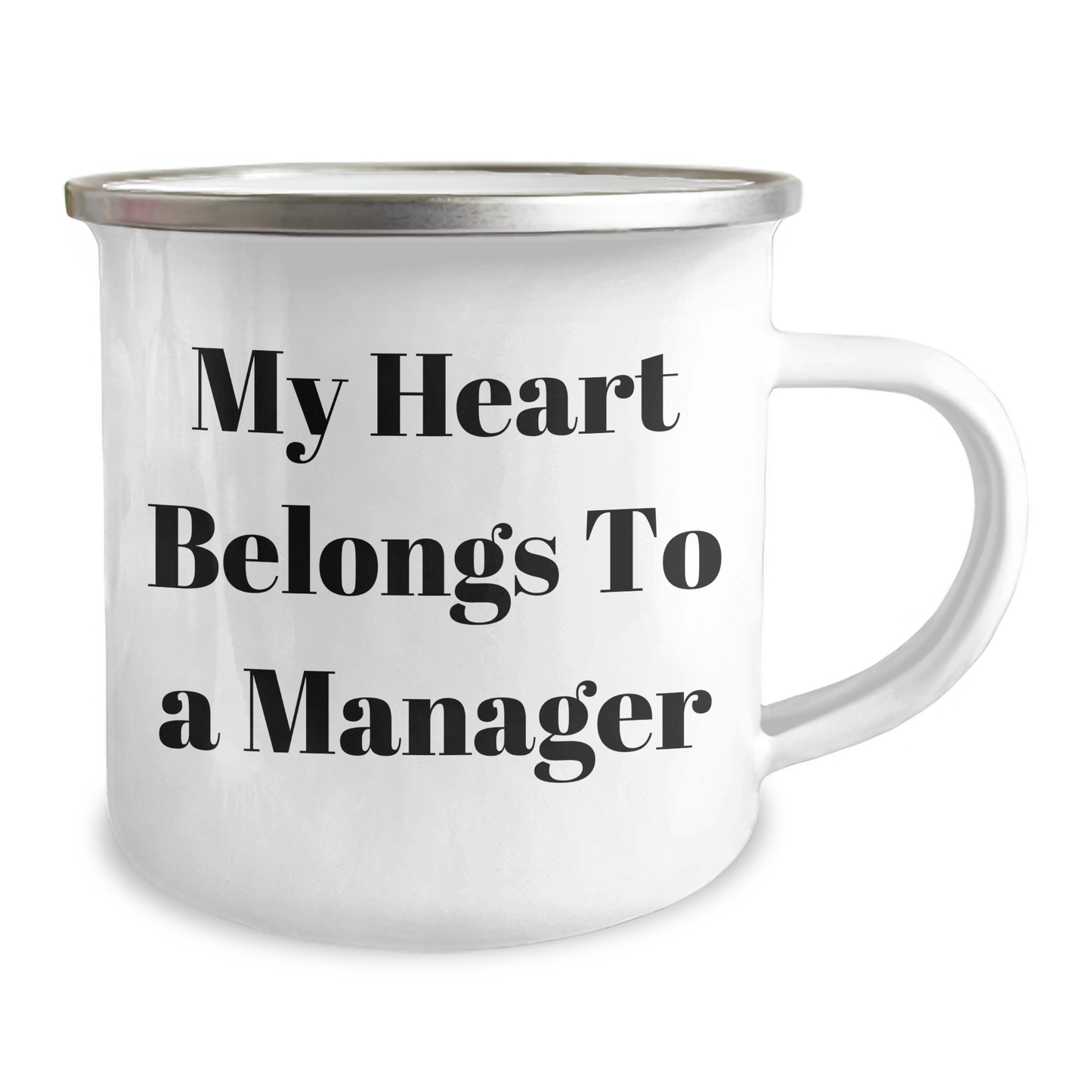 Funny Manager Gifts from Friends - My Heart Belongs To A Manager Camping Mug, Perfect for Graduation - Image 2