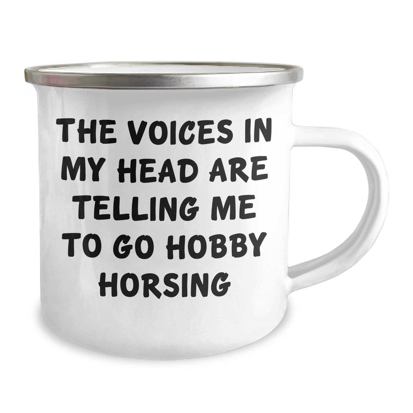 Hobby Horsing Gifts for Men, Funny Camping Mug - 'The Voices In My Head Are Telling Me To Go Hobby Horsing', Father's Day Unique Gifts from Friends to Family - Image 2