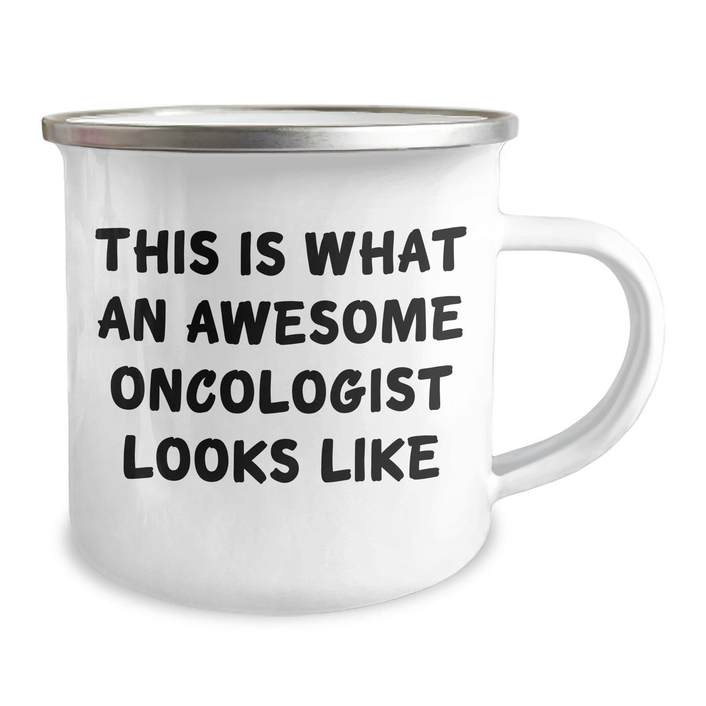 Inspirational Oncologist Gifts from Friends - 'This Is What An Awesome Oncologist Looks Like' Quote on Stainless Steel Camping Mug, 12 oz Capacity, Father's Day Unique Gifts - Image 2