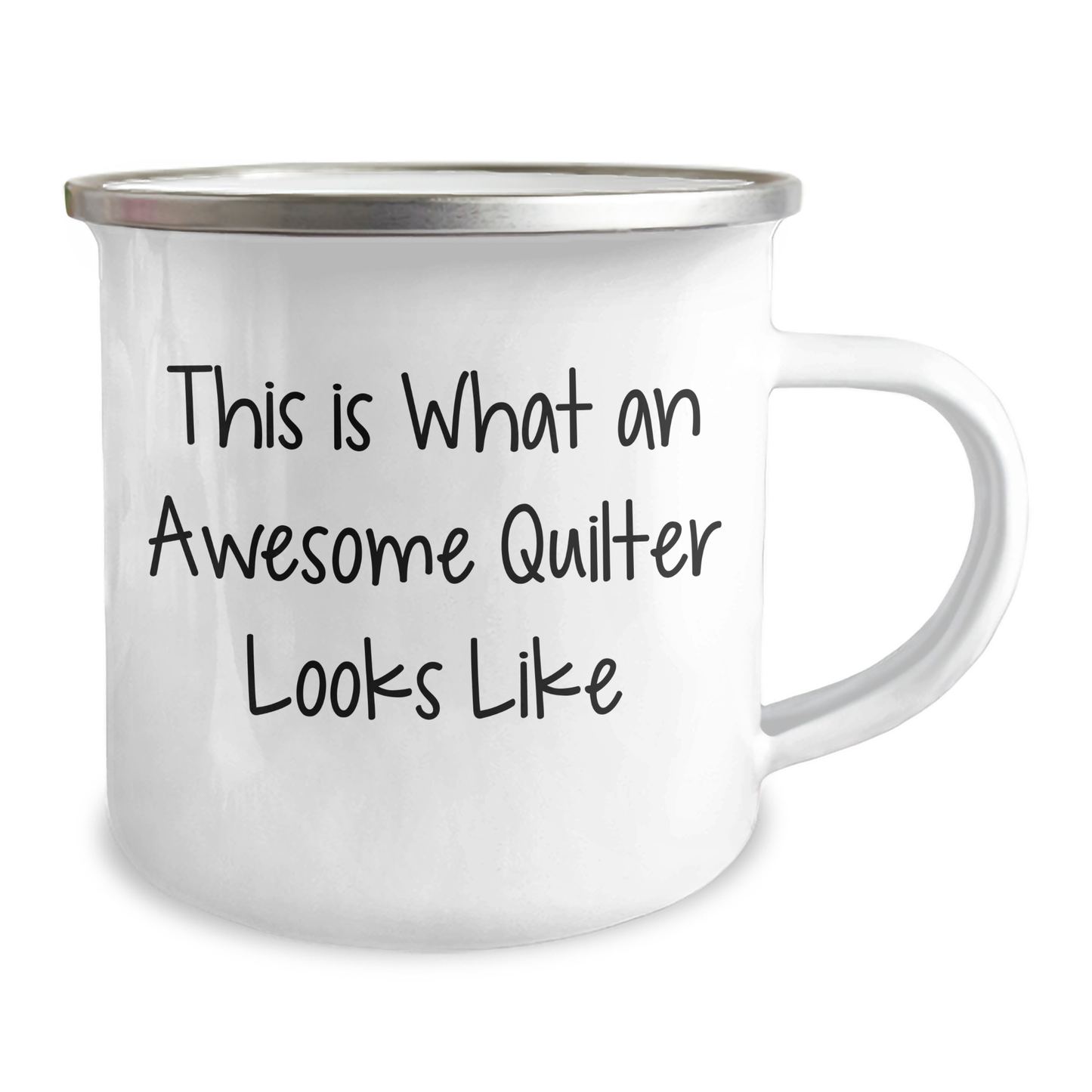 Gifts from Friends to Awesome Quilters - Quilter's Camping Mug for Father's Day, Inspirational Quote - 12 oz Stainless Steel with Enamel Finish - Image 2