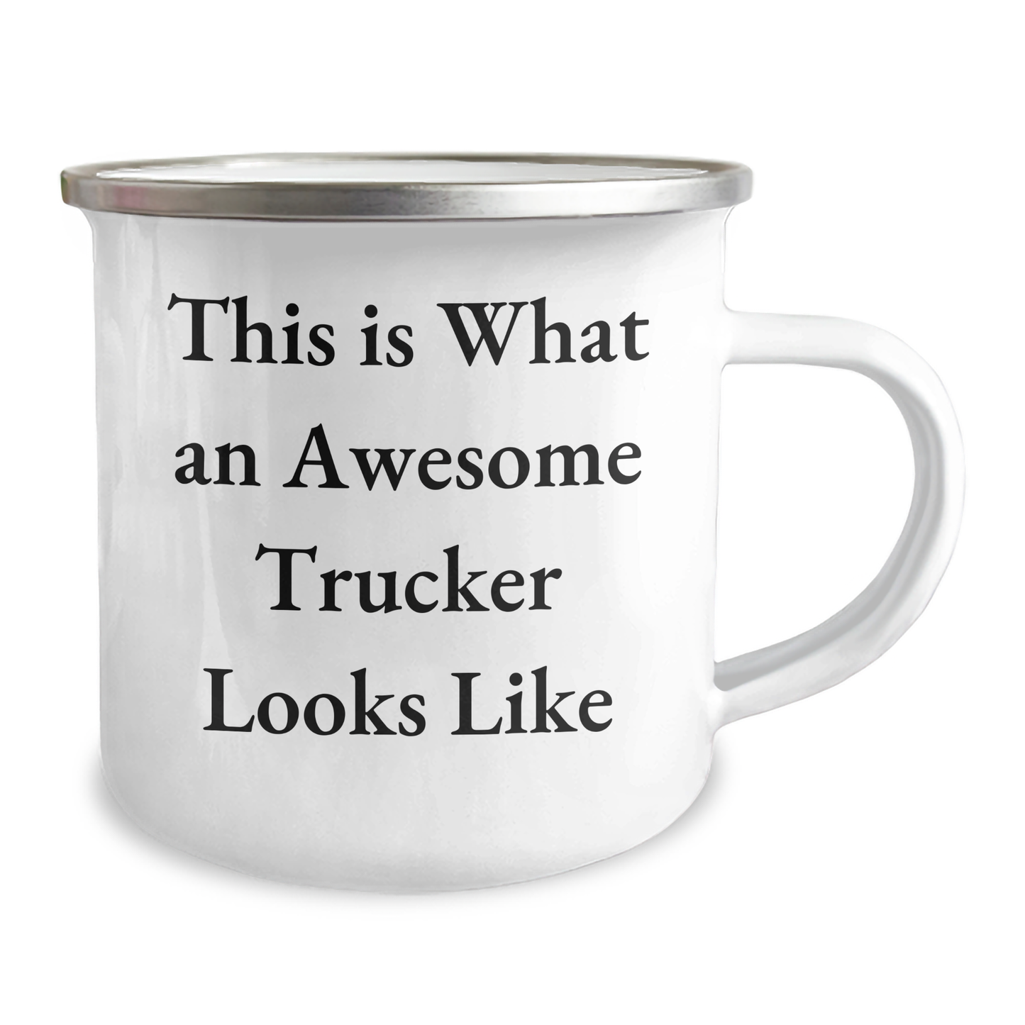 Funny Trucker Gifts from Men for Awesome Trucker on Father's Day - This Is What An Awesome Trucker Looks Like Camping Mug, 12 oz Stainless Steel - Image 2