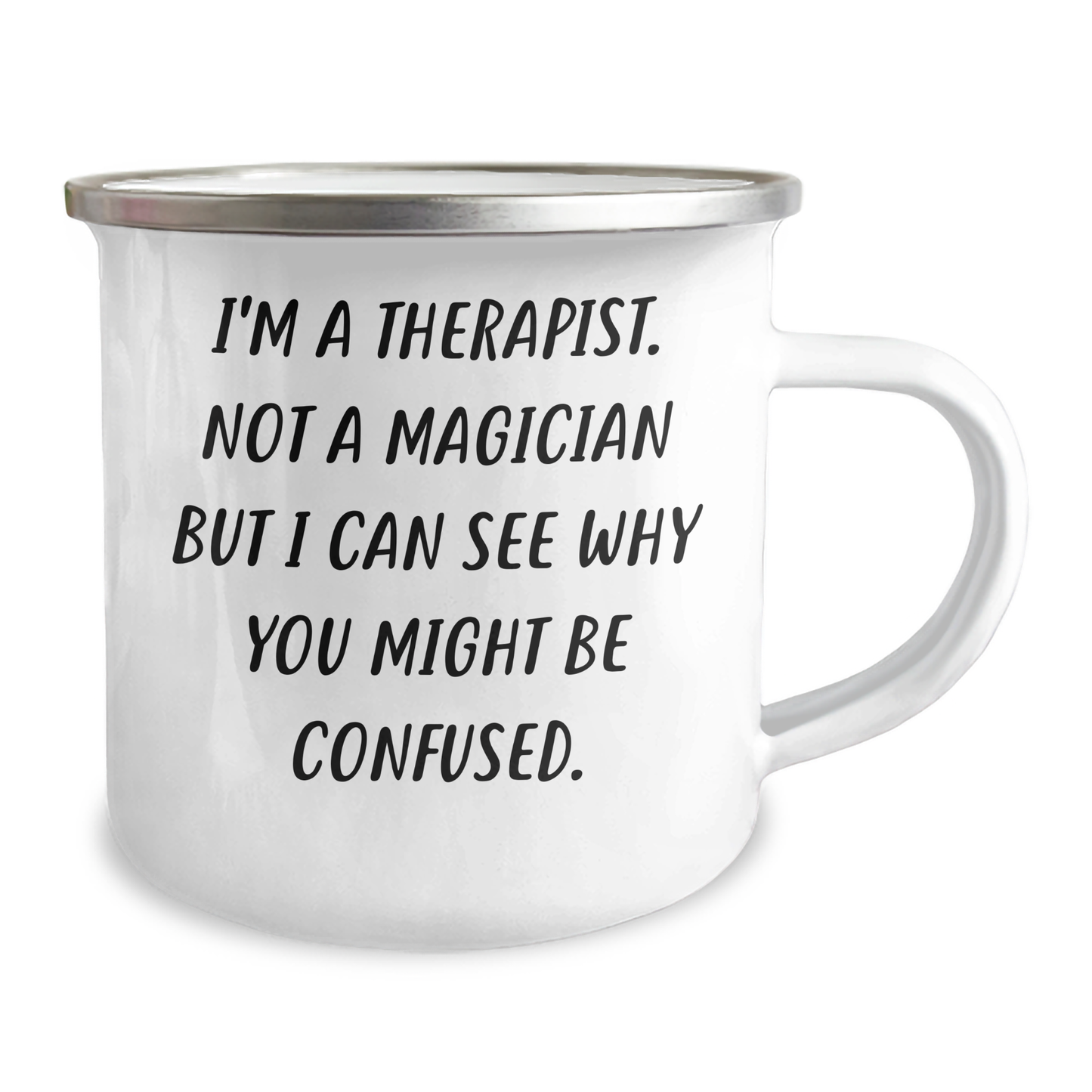 Funny Therapist Gifts: Gifts from Men, Gifts for a Therapist, Enamel Camping Mug, Father's Day Unique Gifts - Image 2