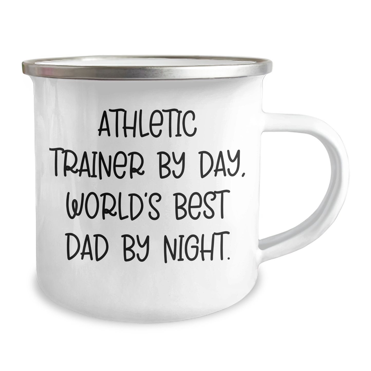 Funny Athletic Trainer Gifts from Dad, Unique Camping Mug for Graduation 'Athletic Trainer By Day, World's Best Dad By Night.' - Image 2