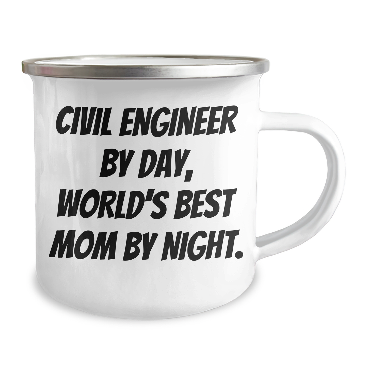Civil Engineer Mom's Camping Mug, Funny Graduation Gifts from Friends, Unique Gifts for Civil Engineer, 12 oz Stainless Steel with Enamel Finish - Image 2