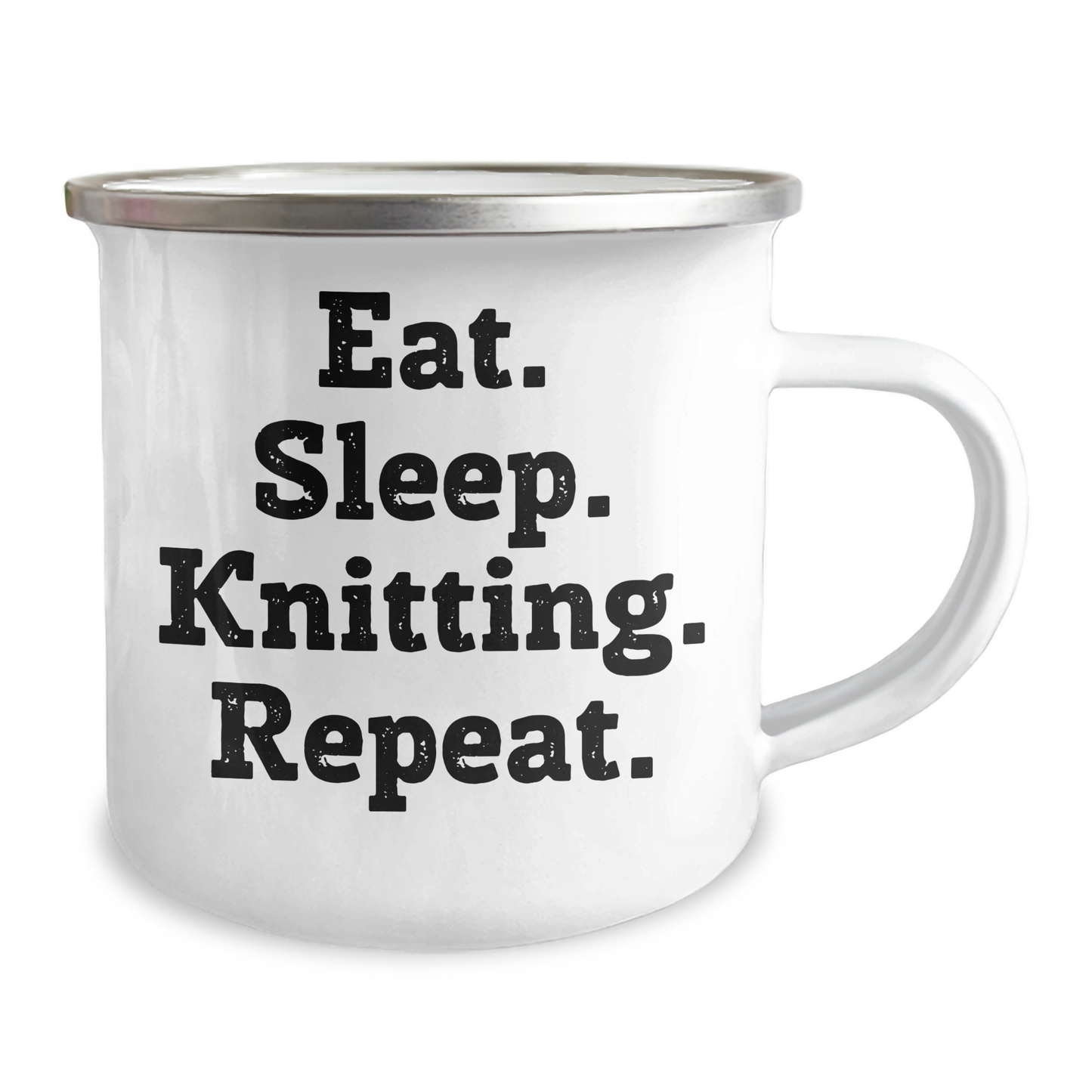 Funny Knitting Gifts: Eat. Sleep. Knitting. Repeat. Camping Mug for Father's Day - Gifts from Men, Unique Gifts for Knitting Enthusiasts - Image 2