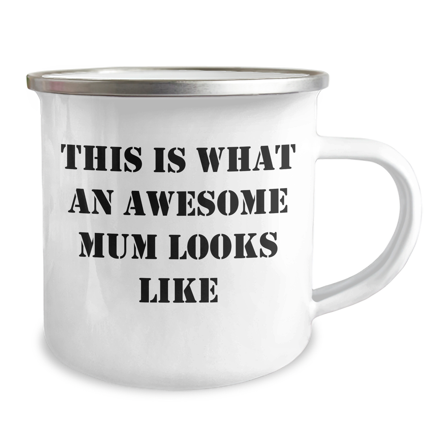 Funny Mum Gifts from Family for Her Camping Adventures, This Is What An Awesome Mum Looks Like, 12 oz Stainless Steel Mug - Image 2