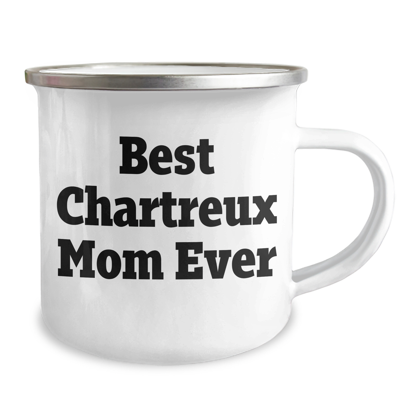 Funny Chartreux Cat Mom Gifts for Dad, Best Chartreux Mom Ever Quote, Camping Mug, 12 oz Stainless Steel, Enamel Finish, Hand Wash Recommended, Gifts from Family for Father's Day - Image 2