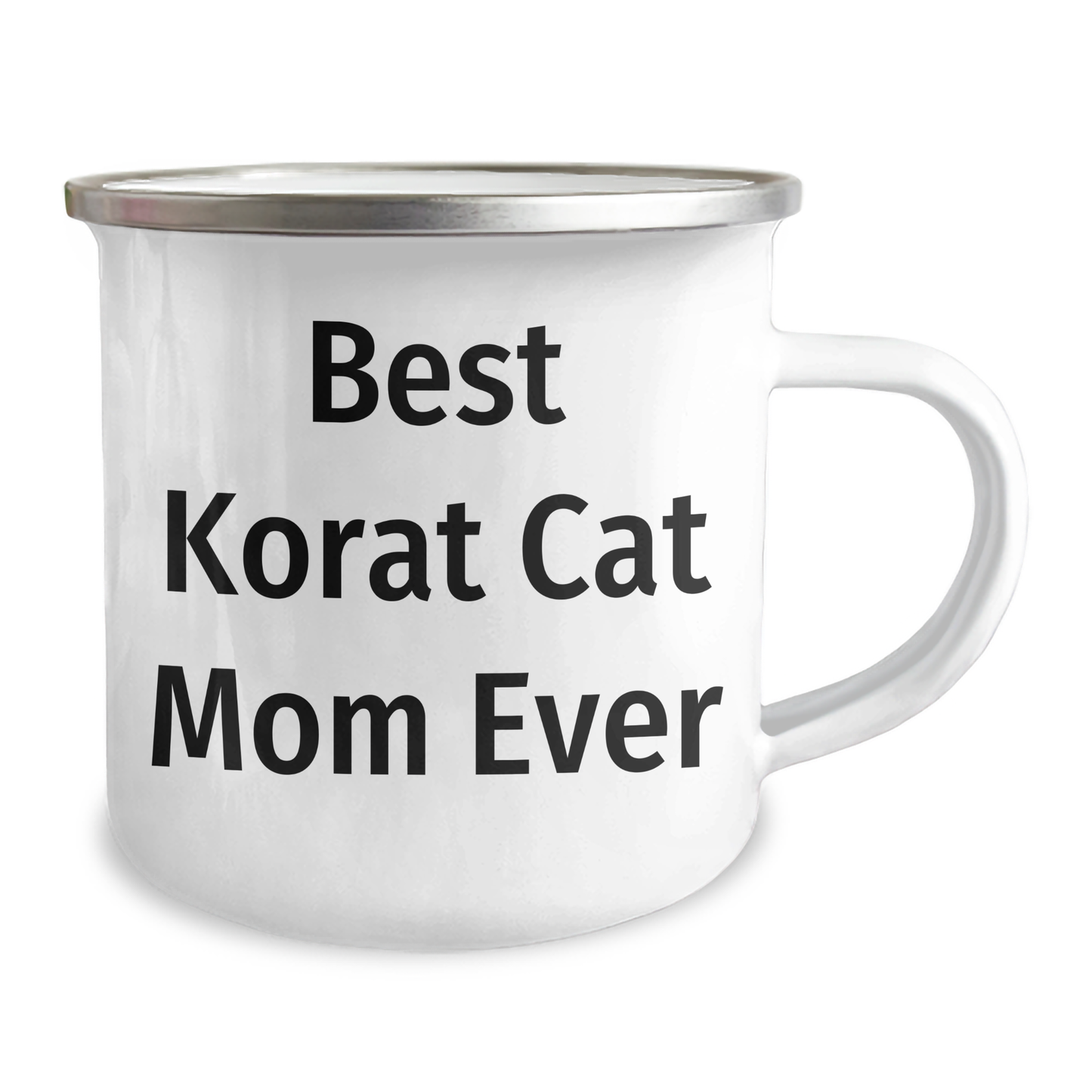 Funny Korat Cat Mom Gifts from Friends to Korat Cat Lovers, Best Korat Cat Mom Ever Enamel Camping Mug, Father's Day Unique Gifts for Men - Image 2