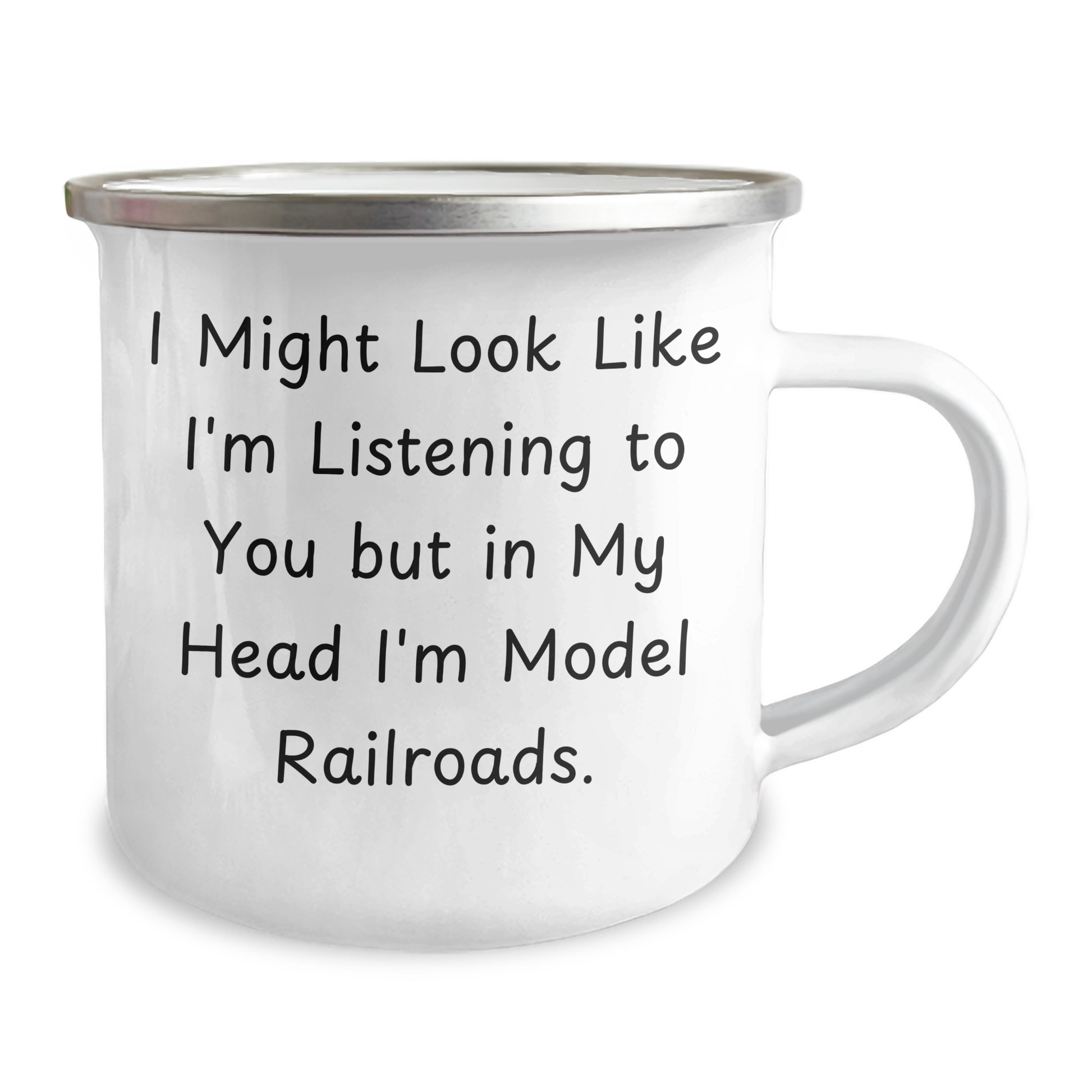 Funny Model Railroads Gifts from Men to Dad, 'I Might Look Like I'm Listening...'-Camping Mug for Father's Day - Image 2