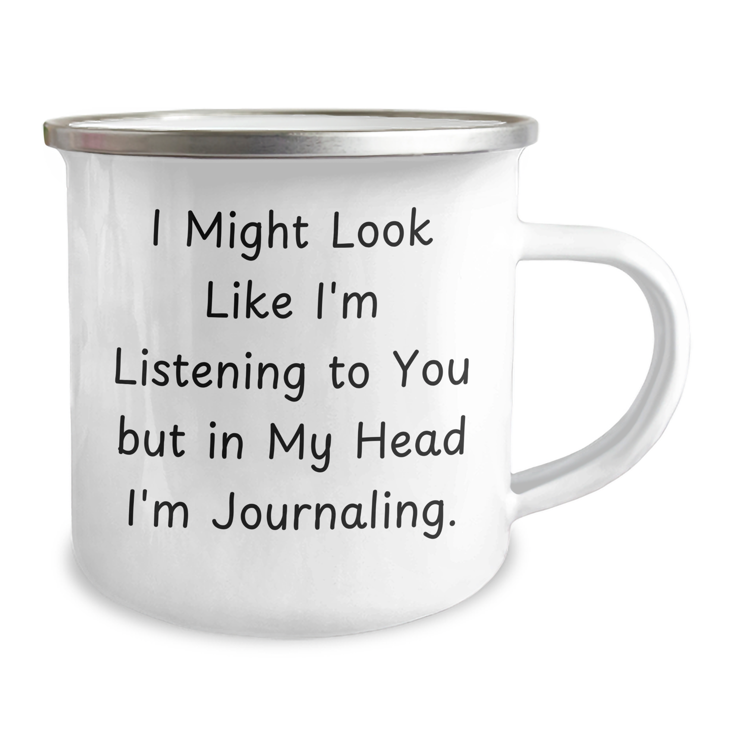 Funny Journaling Gifts for Men, 'I Might Look Like I'm Listening' Camping Mug, Father's Day Unique Gifts from Family - Image 2