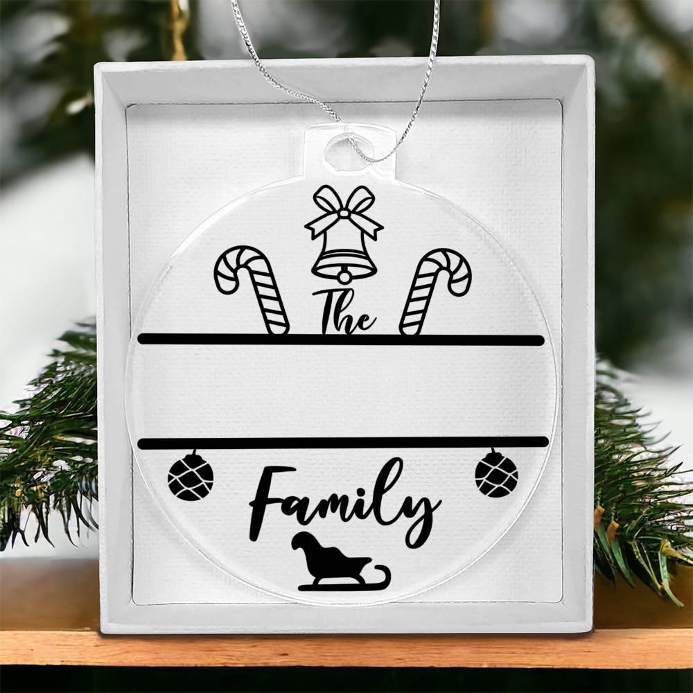 Candy Cane Personalized Acrylic Keepsake Ornament