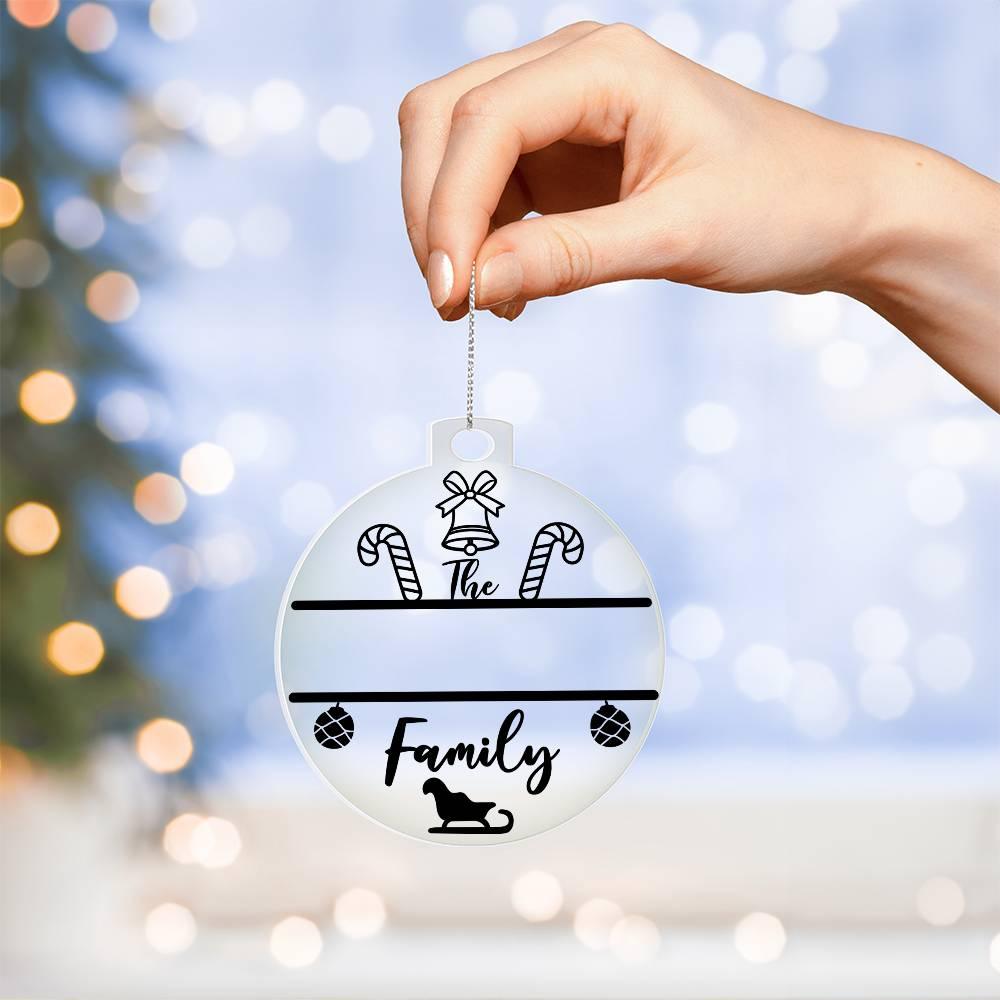 Candy Cane Personalized Acrylic Keepsake Ornament