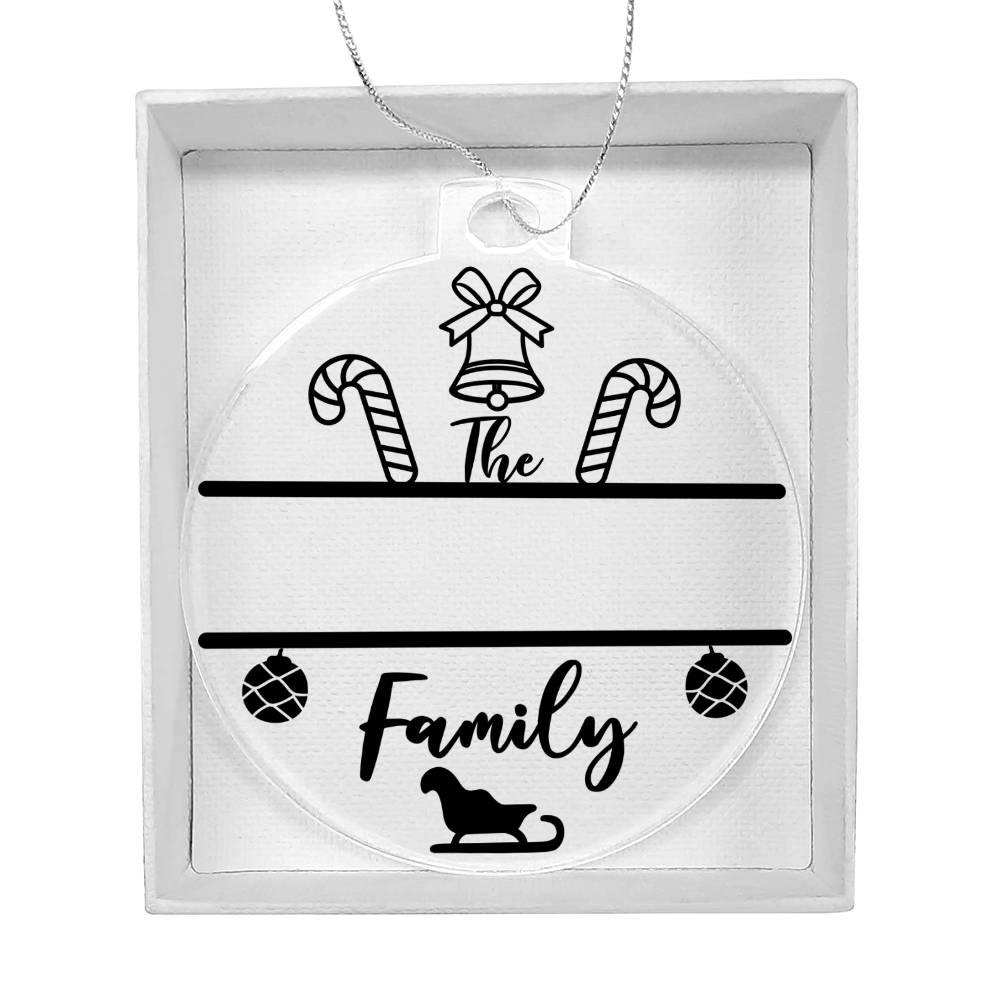 Candy Cane Personalized Acrylic Keepsake Ornament