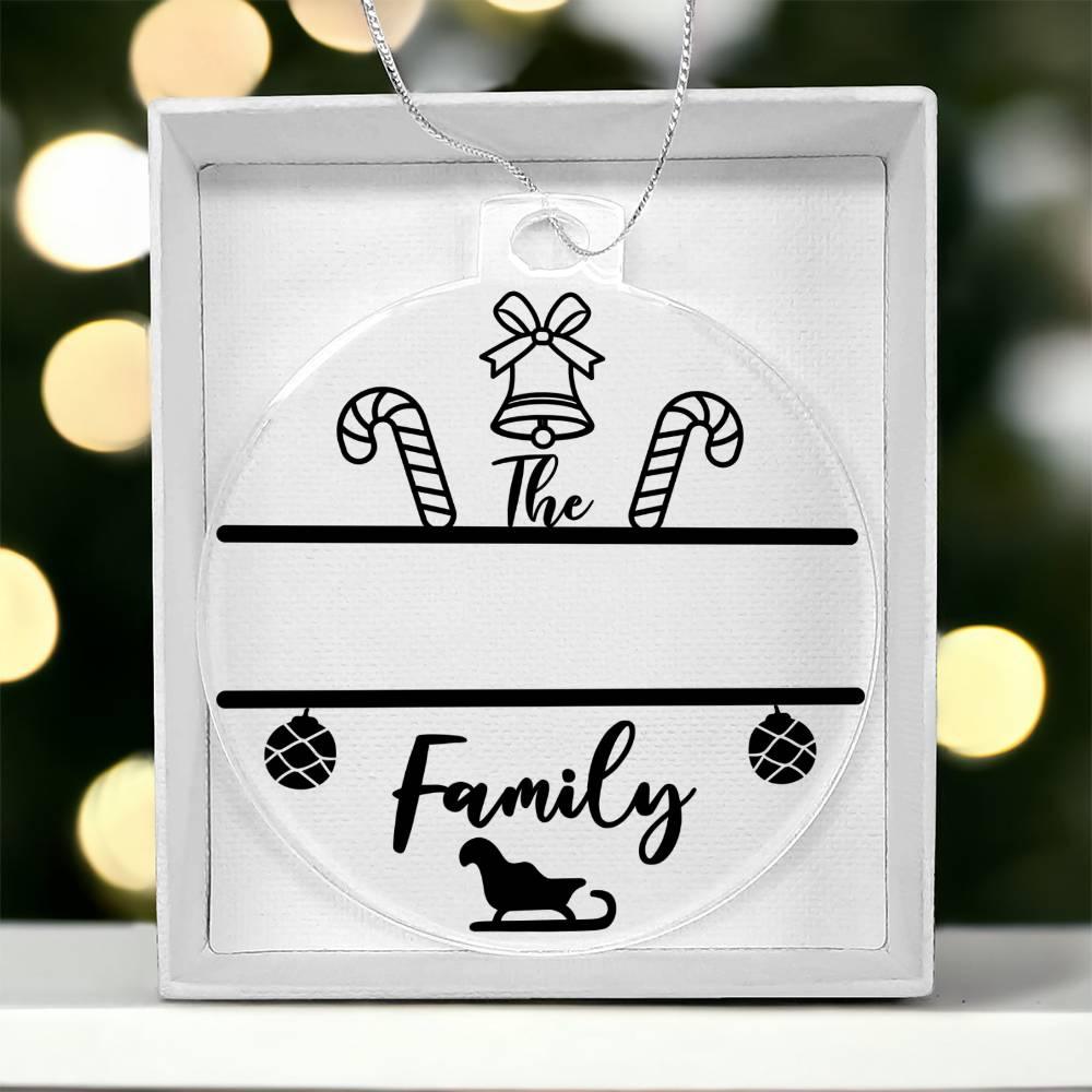 Candy Cane Personalized Acrylic Keepsake Ornament