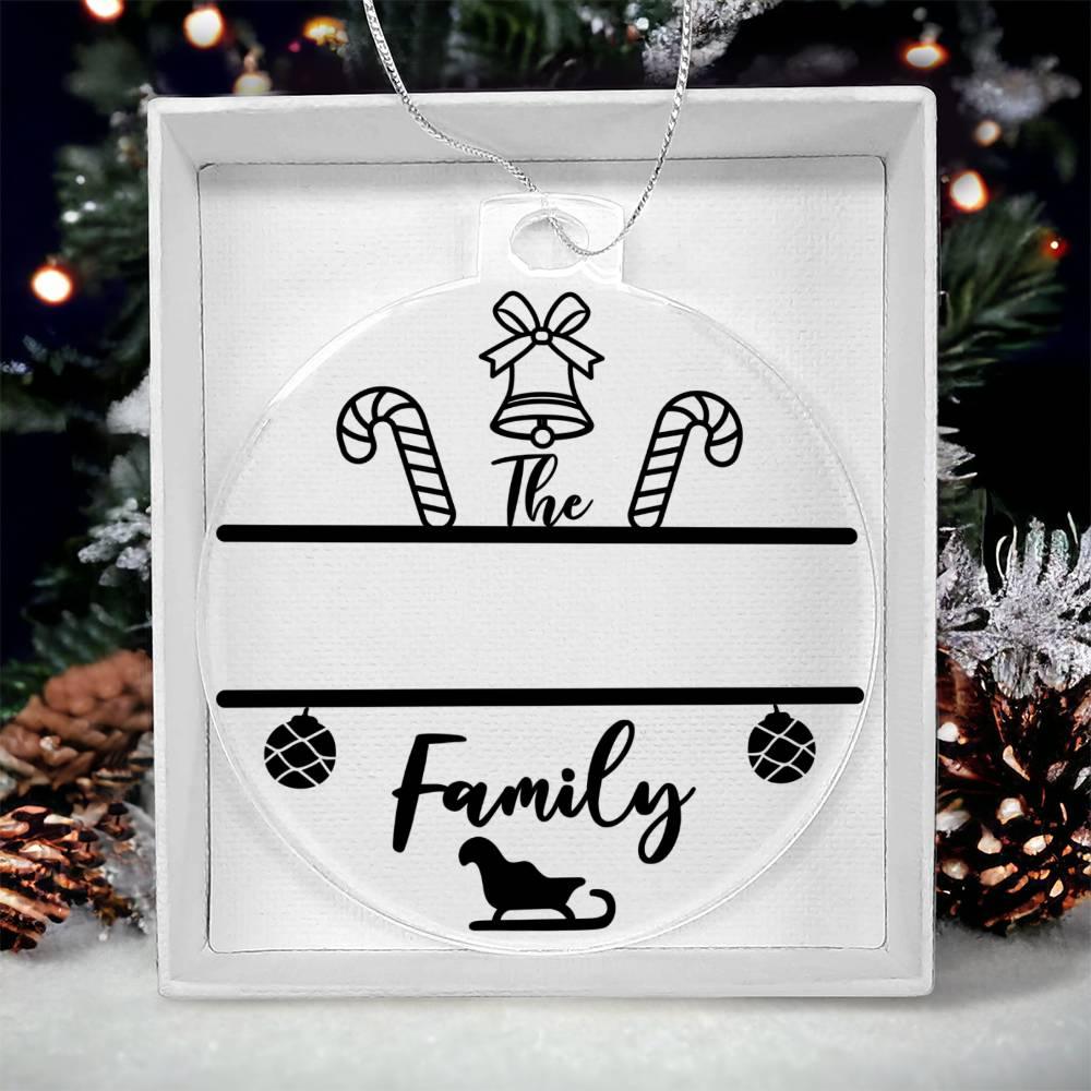 Candy Cane Personalized Acrylic Keepsake Ornament