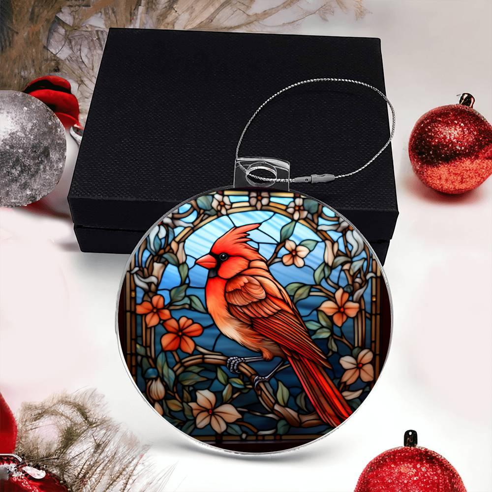 Cardinal Stained Glass Acrylic Keepsake Ornament