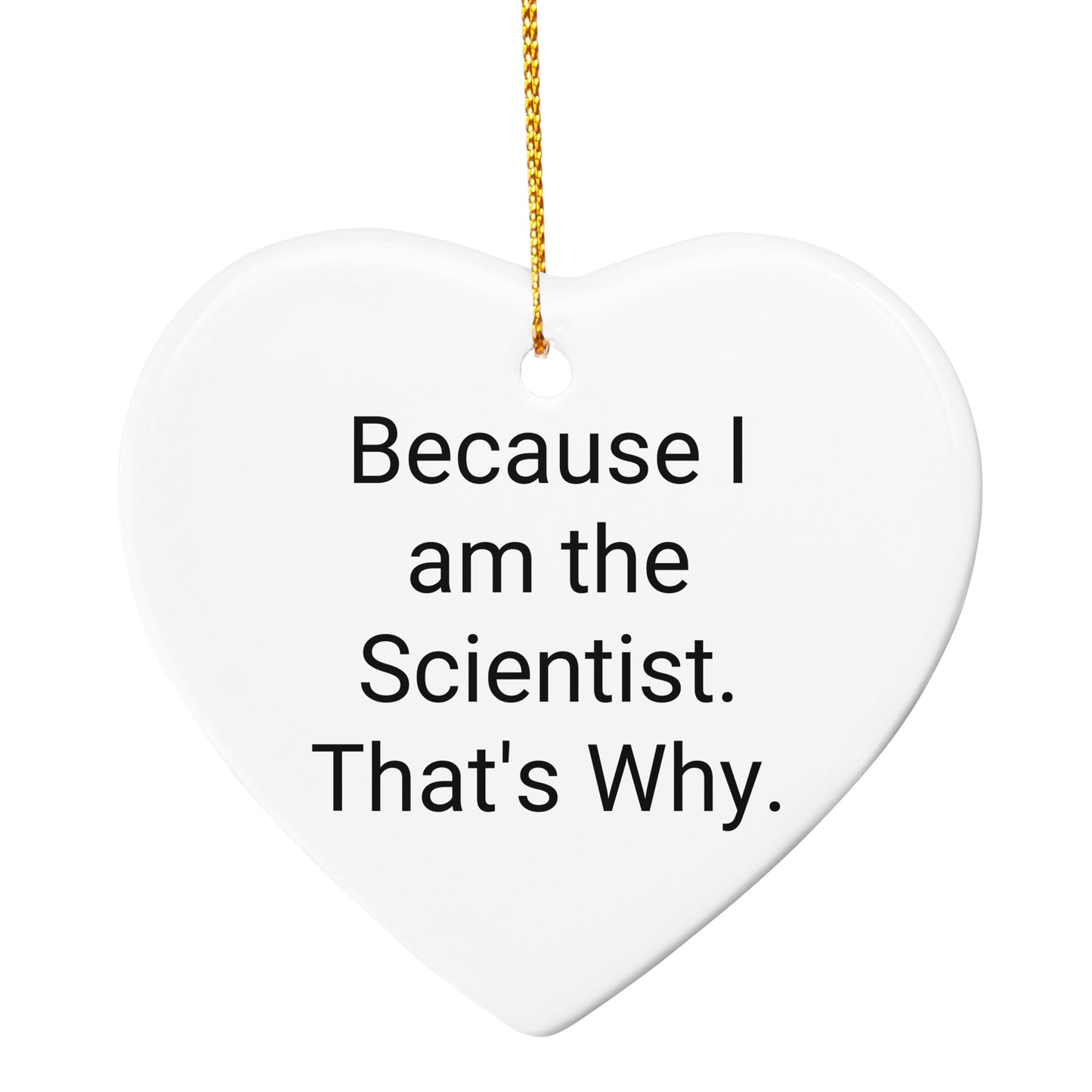 Funny Scientist Circle Ornament Because 'I Am The Scientist. That's Why.' - Christmas Unique