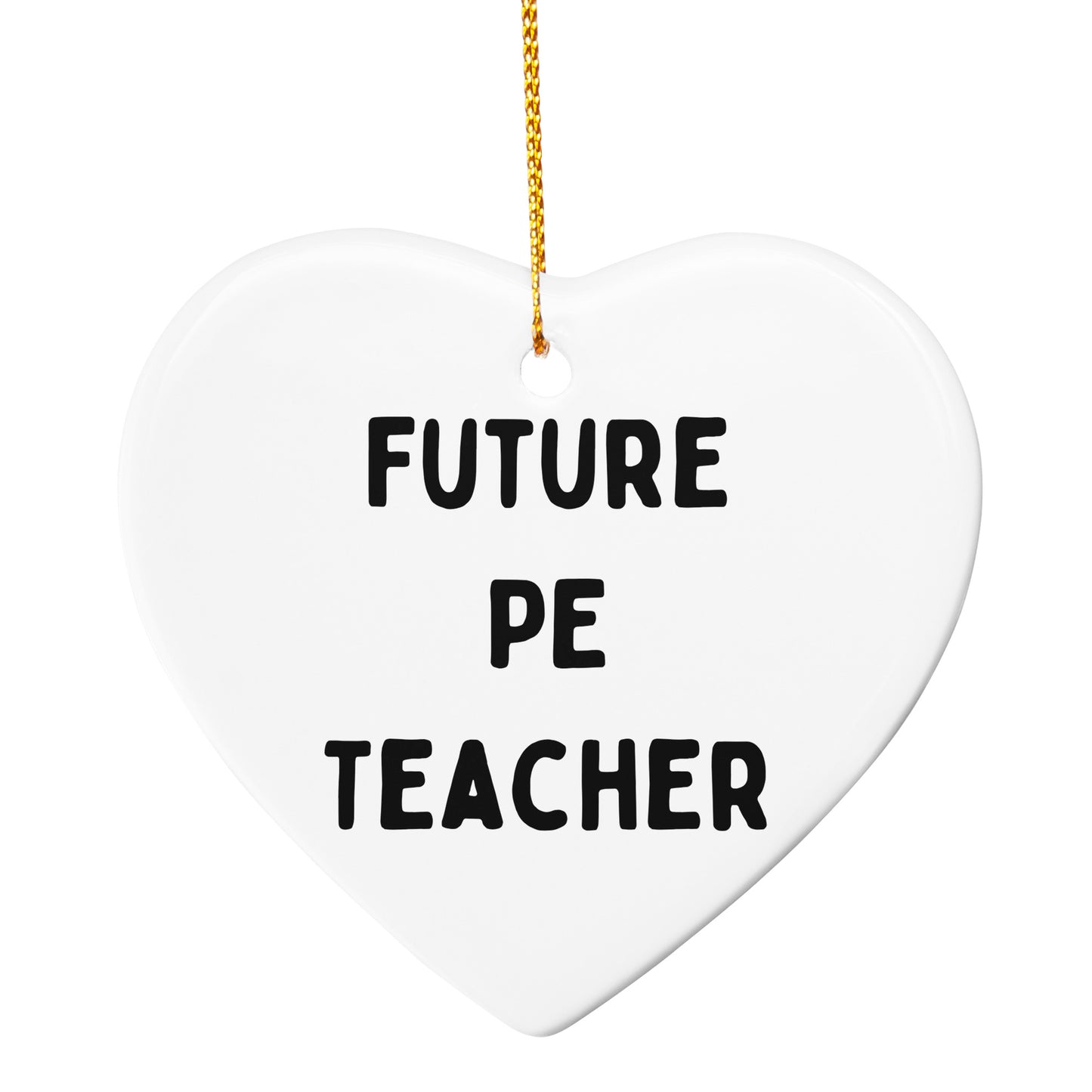 Funny Inspirational PE Teacher Circle Christmas Ornament, 'Future PE Teacher' Gifts