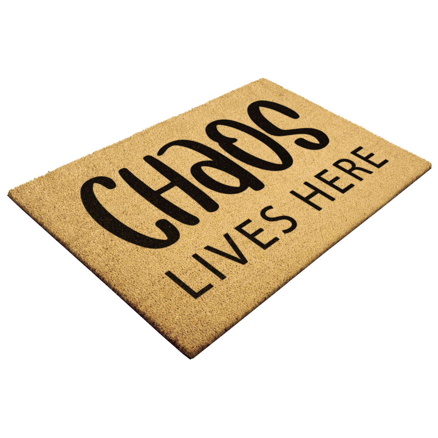 Chaos_Lives_Here_Coir_Doormat__Funny__Outdoor_Mat_Angle_Mockup.png