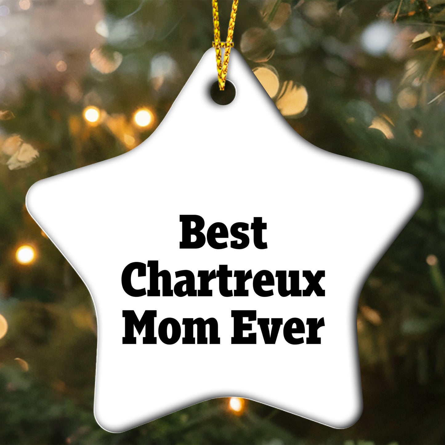 Chartreux Cat Gifts from Best Mom Ever, Star Ornament for Christmas