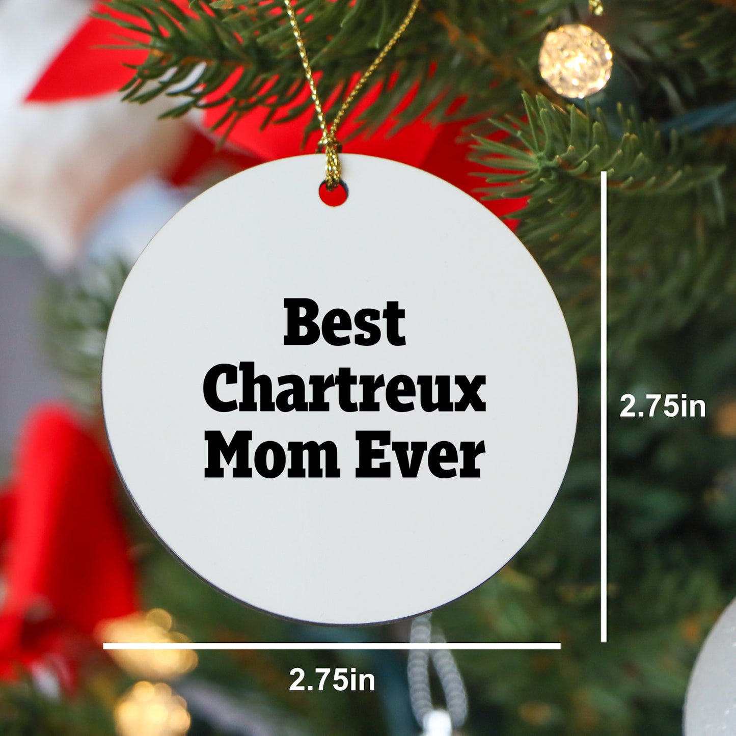 Chartreux Cat Mom Gifts from Family to Friends - Best Chartreux Mom Ever Circle Ornament for Christmas
