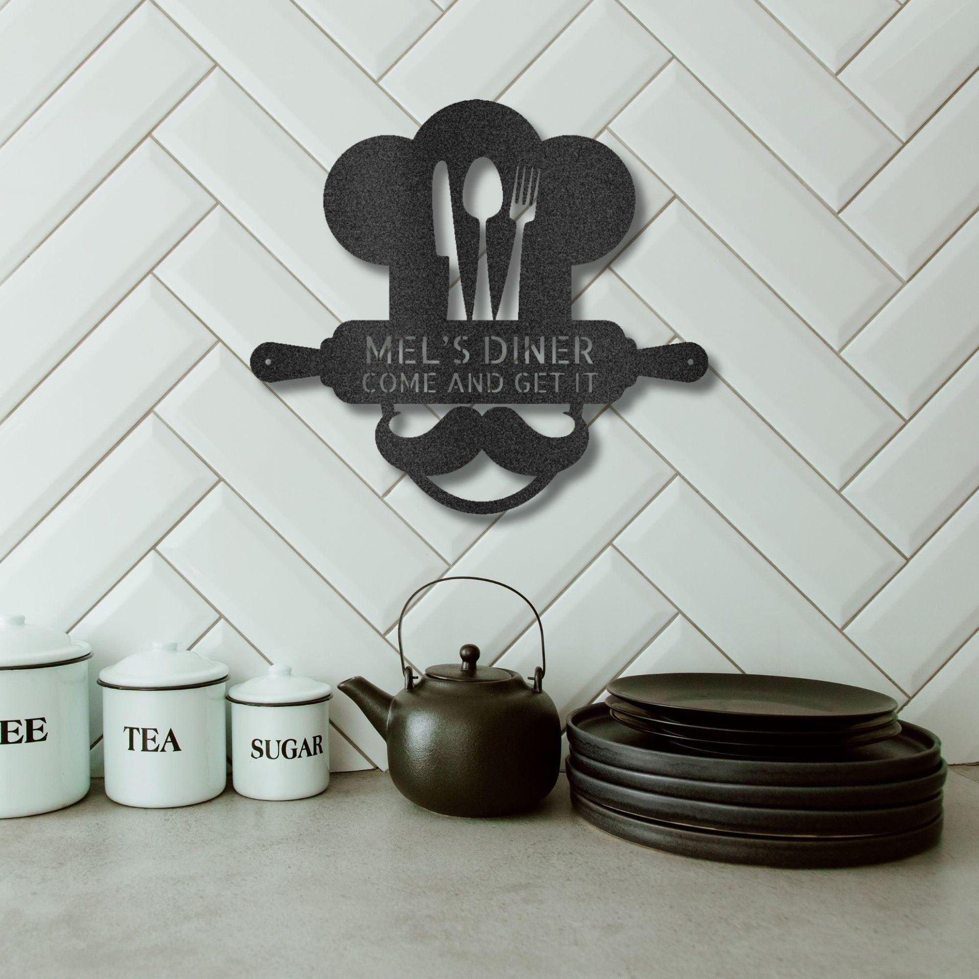 Personalized Diner Metal Wall Art: Where Every Meal is Your Signature Dish - Mallard Moon Gift Shop