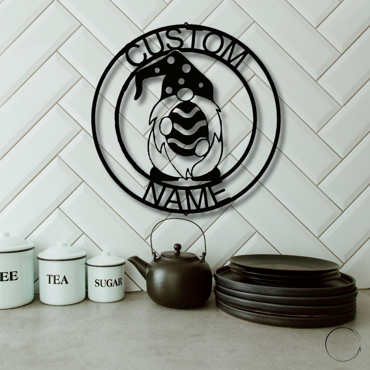 Gnome Easter Egg Custom Name Metal Art Wall Sign Home Decor - Mallard Moon Gift Shop