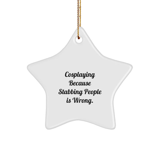 Cosplaying Star Ornament Gifts from Friends for Men Funny White Star Shaped Decorations for Christmas