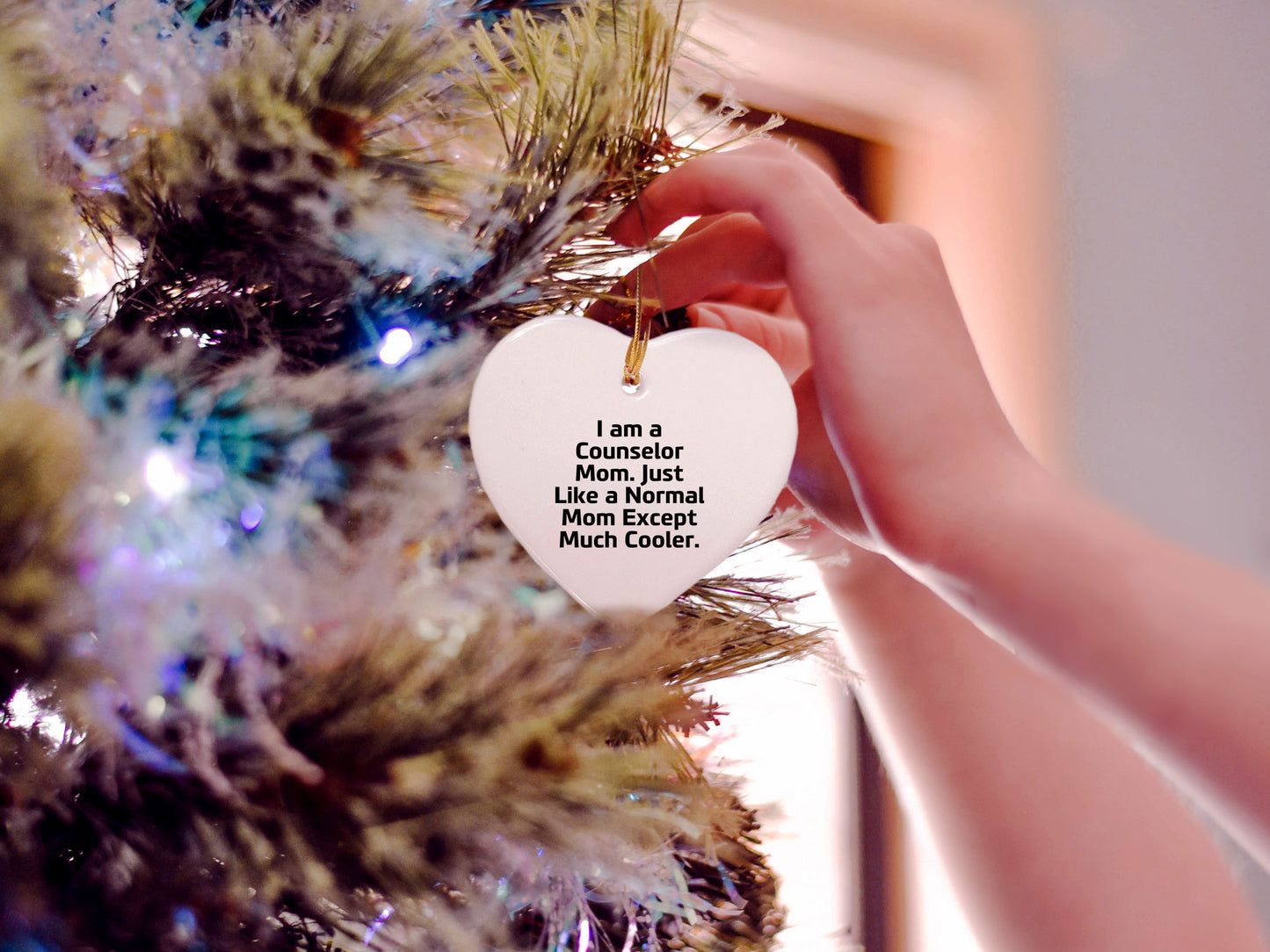 Counselor Mom Gifts from Men, Gifts for Counselor, Funny Heart Ornament, Christmas Unique Gifts