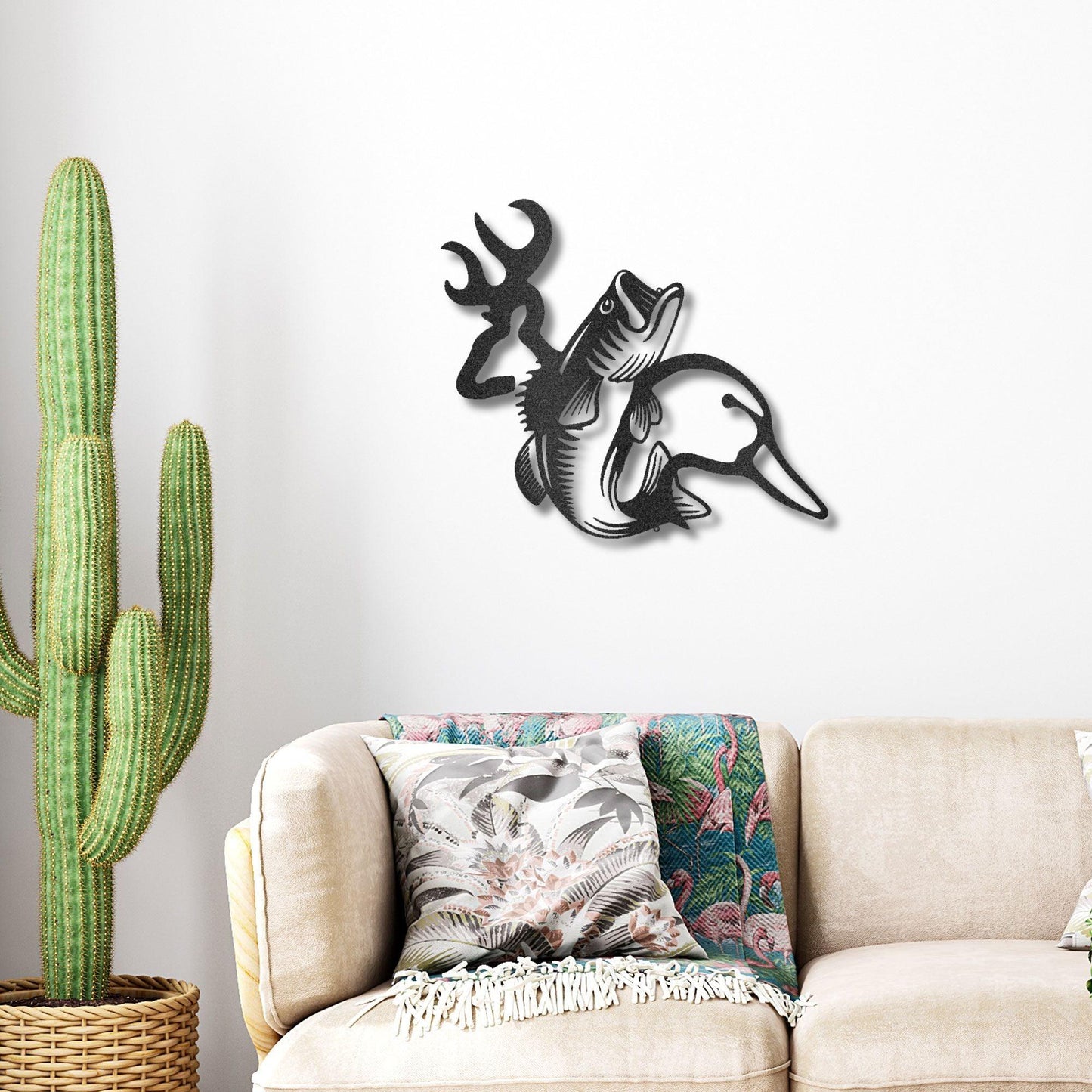 Wildlife Calling Fishing Deer Duck Hunting Metal Art Wall Sign - Mallard Moon Gift Shop