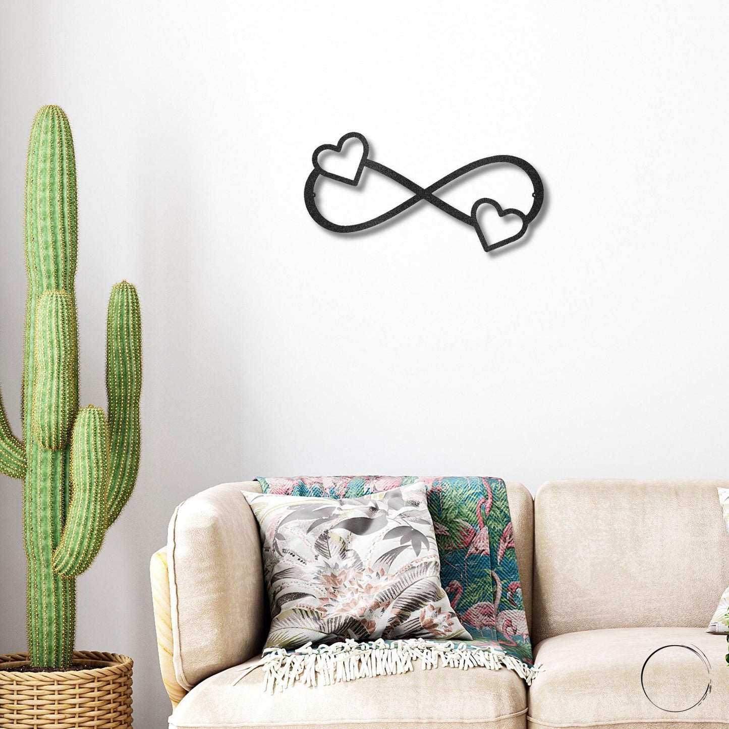 Double Heart Infinity Steel Wall Sign - Mallard Moon Gift Shop