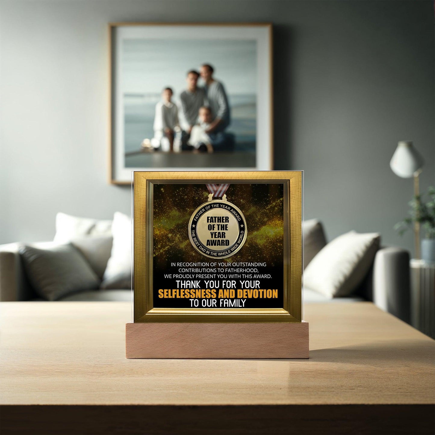 Father of the Year Award Gift for Dad Acrylic Plaque - Mallard Moon Gift Shop