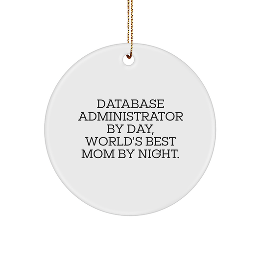 Database Administrator Gifts by Day, Circle Ornament for Christmas, Funny Quote