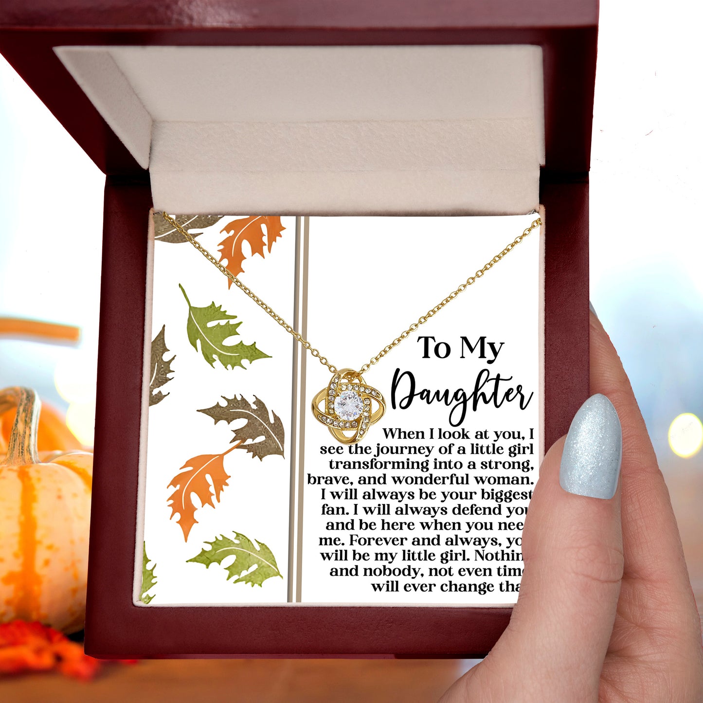 Gift for Daughter - Biggest Fan - Love Knot Pendant Necklace - Mallard Moon