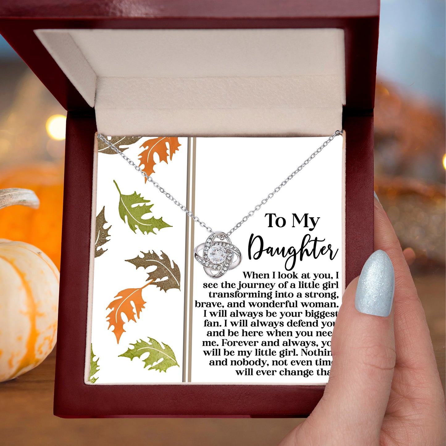Gift for Daughter - Biggest Fan - Love Knot Pendant Necklace - Mallard Moon
