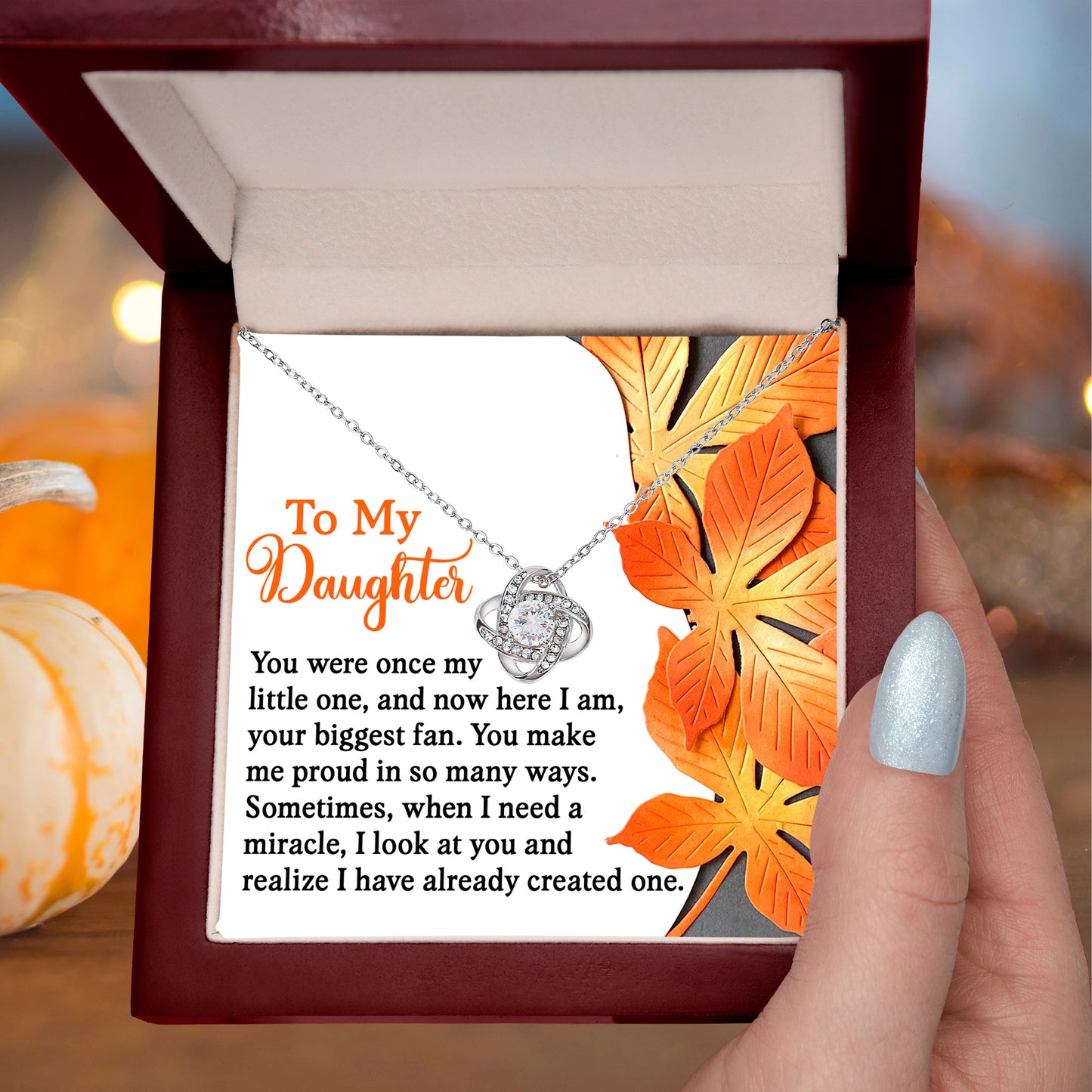 Gift for Daughter - Here I Am, Your Biggest Fan - Love Knot Pendant Necklace - Mallard Moon