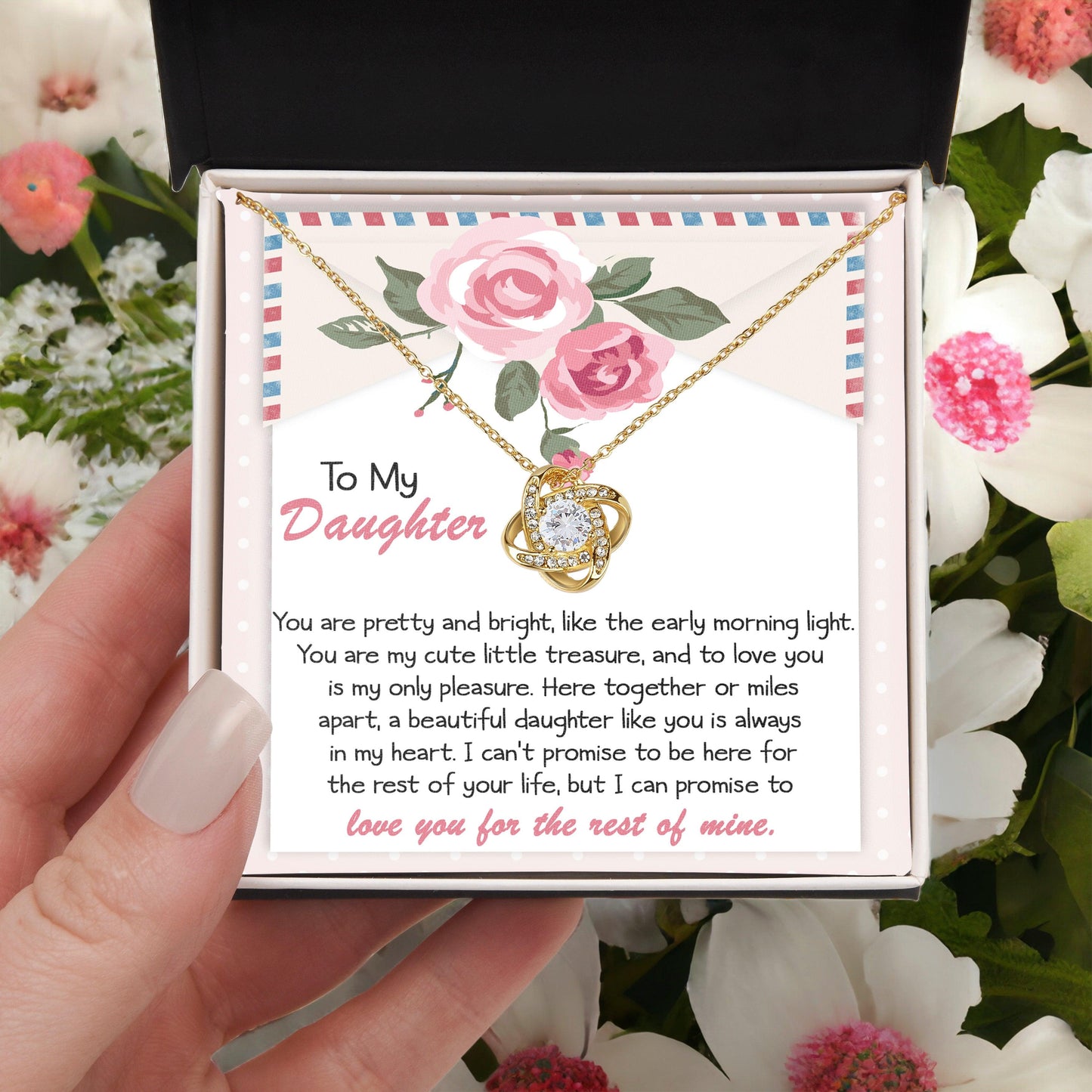 To My Daughter-You Are My Treasure Love Knot Necklace - Mallard Moon Gift Shop